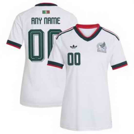 Women 00 Mexico Custom 2026 Replica White Jersey 3